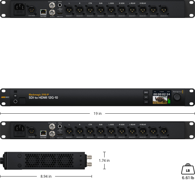 Blackmagic 2110 IP SDI to HDMI 12G-10