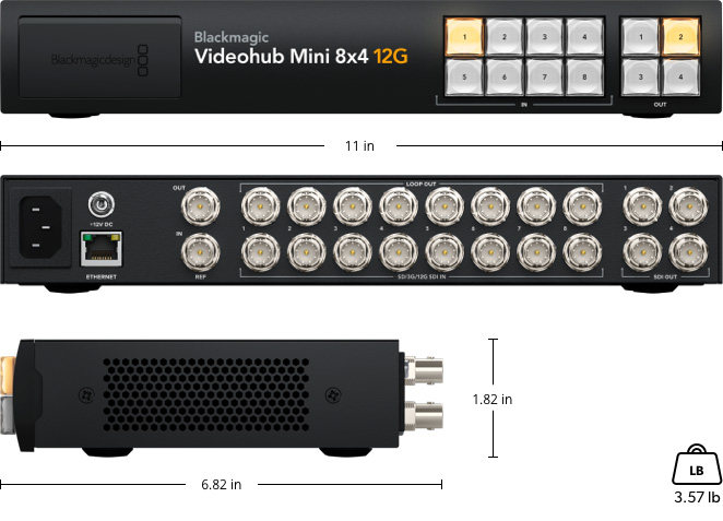Blackmagic Videohub Mini 8x4 12G